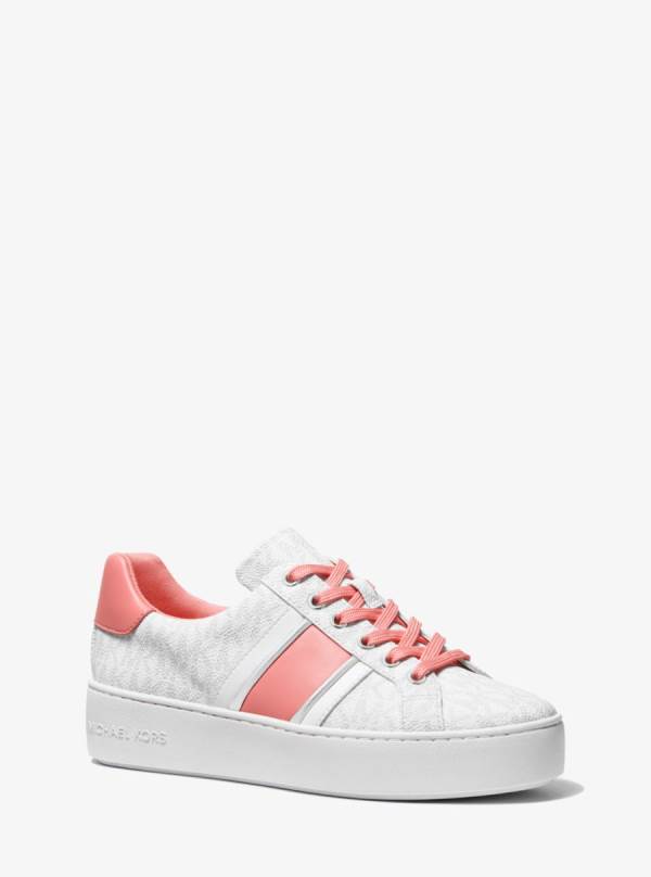 Damske Tenisky Michael Kors Poppy Logo Stripe Nachový - Topanky Michael Kors Slevy | KJNWO-5638
